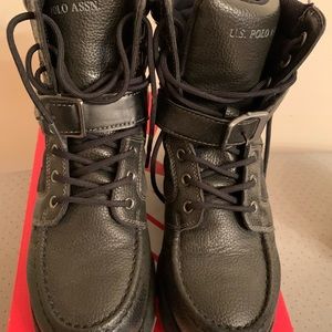 US Polo Assn. Winter Waterproof Hiking Black Boots Size 8M